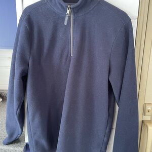 Men's Classic Navy Zip-Up Sweater